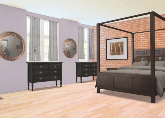 Master bed room Design Rendering