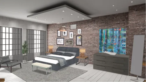 industrial style bedroom 