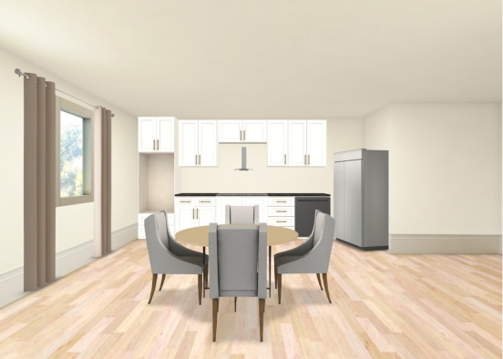 kitchen and dining room Design Rendering