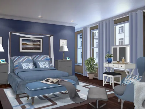Blue city bedroom