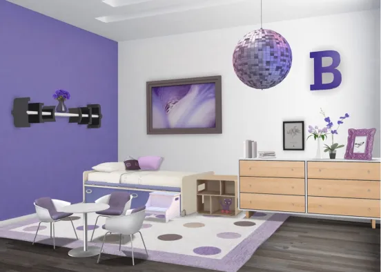 purple children’s room Design Rendering