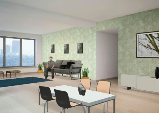 Sala de estar relaxante Design Rendering