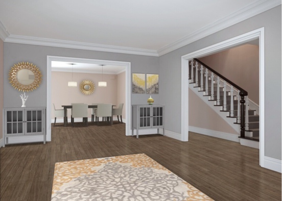 Entry way partcial dining room Design Rendering