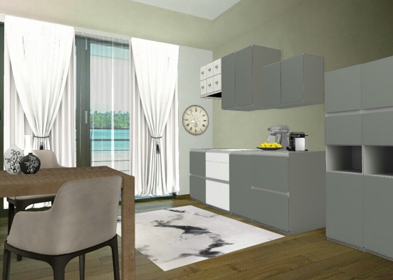 Grey white room Design Rendering