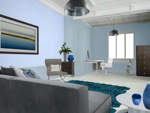 Dark blue office