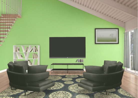 Green Livingroom  Design Rendering
