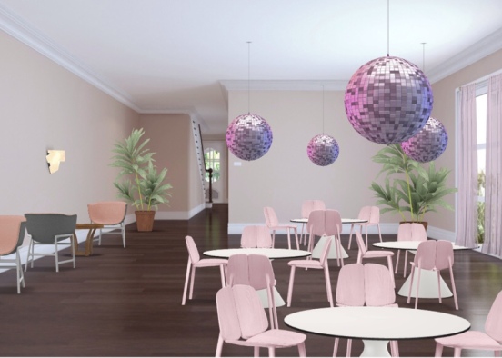 pink restaurant Design Rendering