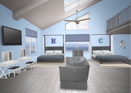 Haley & Carly room Design Rendering
