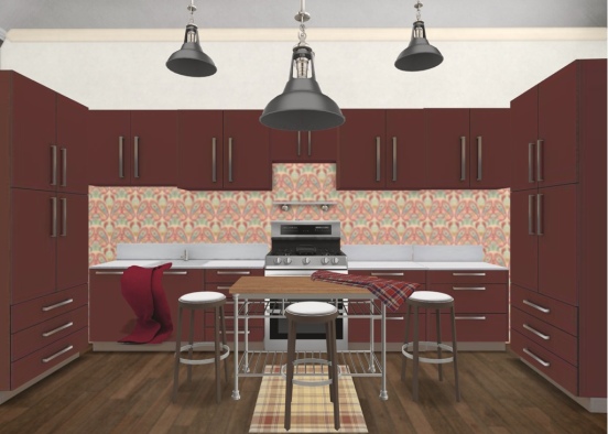 crimson kitchenette.! Design Rendering