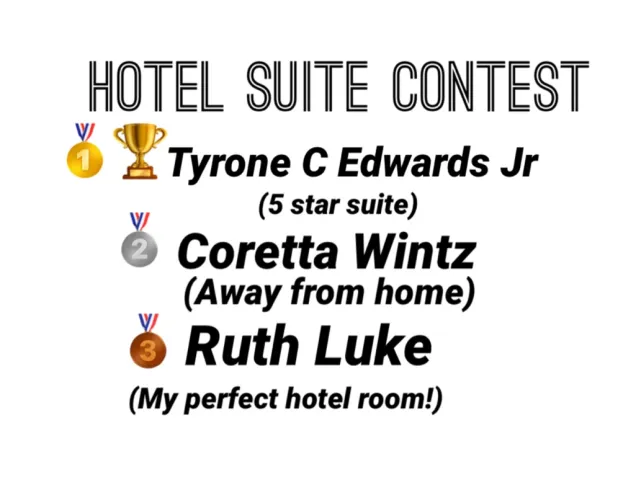 WINNERS: HOTEL SUITE CONTEST
