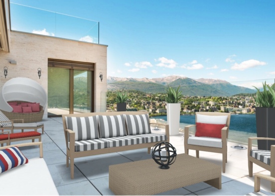 Relaxing on the terrace  Design Rendering