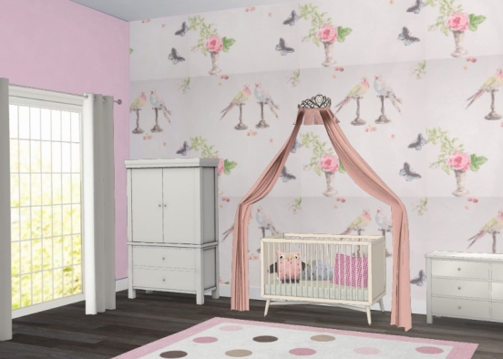 Pink baby room Design Rendering