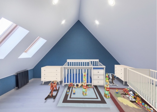 small twin baby boys room Design Rendering