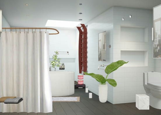 Простая ванная комната Design Rendering