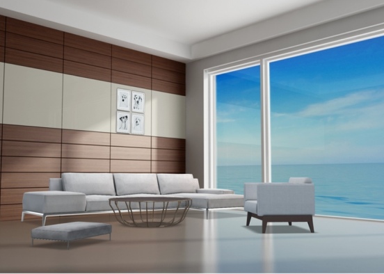ocean living room Design Rendering