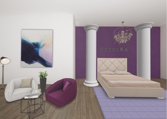 Luxery bedroom Design Rendering