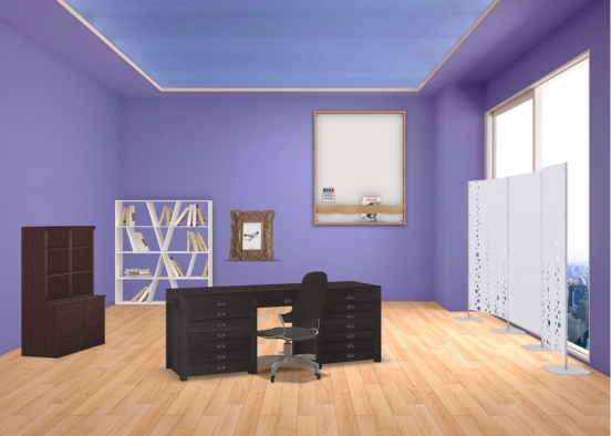 blue and purple office  Design Rendering