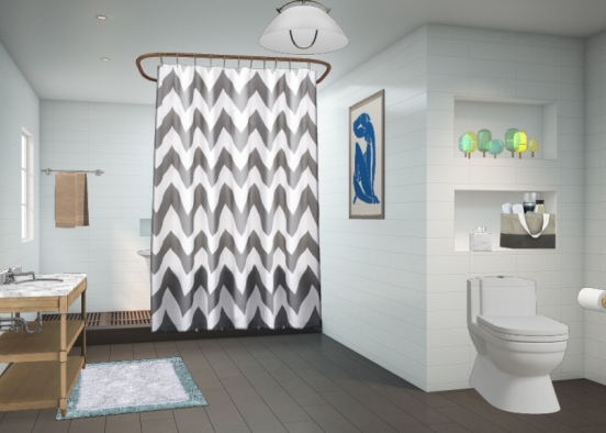 Banheiro para visita Design Rendering