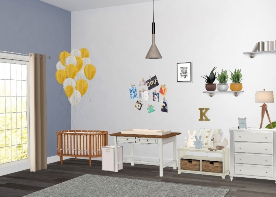 Mixed baby bedroom  Design Rendering
