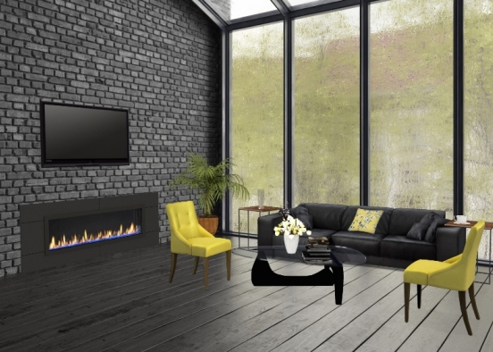 My living room 🖤 Design Rendering