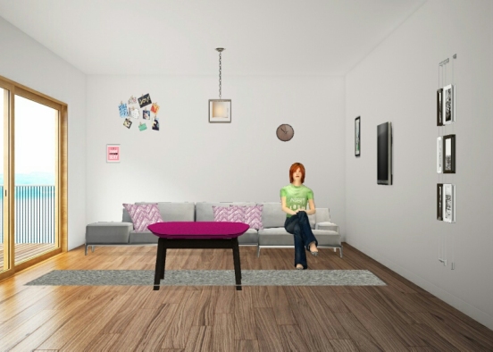 Living simple room Design Rendering