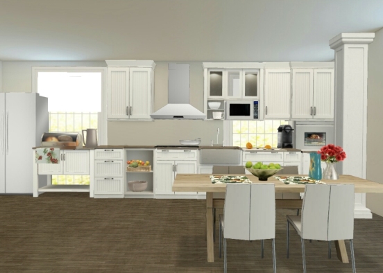 Kitchen and Dining Room Design Rendering