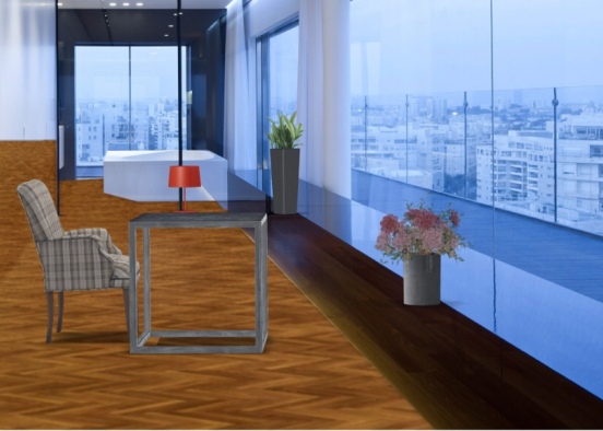 a simple office  Design Rendering