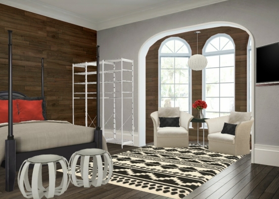 Fun&cozy Bedroom Design Rendering
