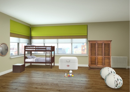 the room for twins  Design Rendering
