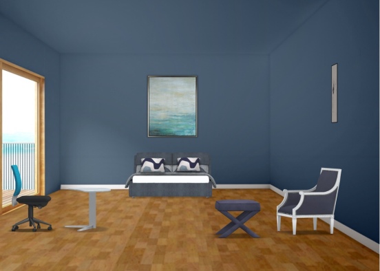 Attempted one color room- Navy Design Rendering
