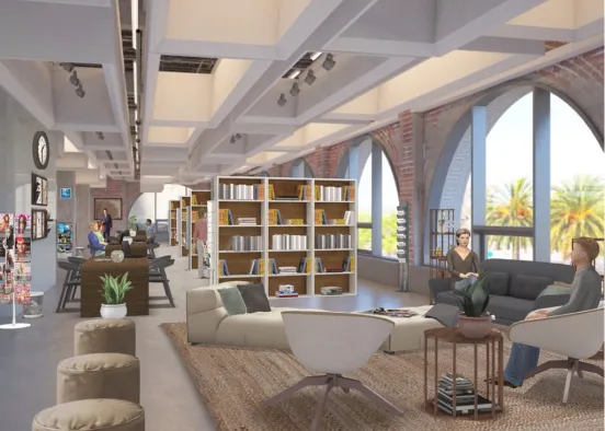 Library Work Space 📚 💻📝 Design Rendering