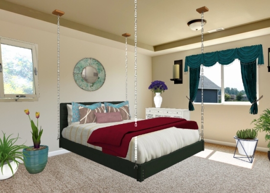 Greeny bedroom Design Rendering