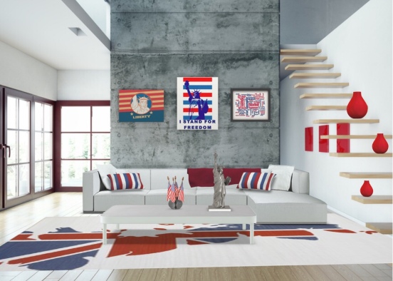 red white and blue  Design Rendering