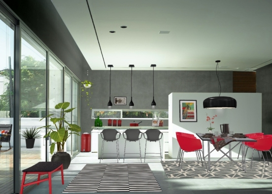 Kitchen/Dining room Design Rendering