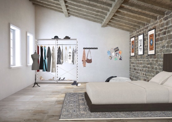 a Fashionistas bedroom Design Rendering