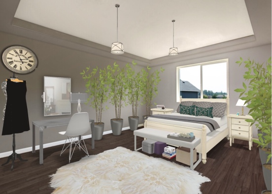 nice bedroom with plants Design Rendering