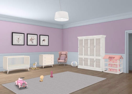 baby Girls Room Design Rendering