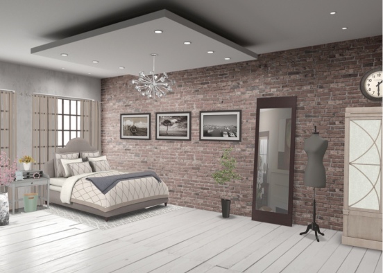 the neutral bedroom Design Rendering