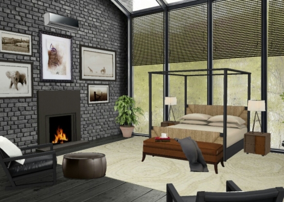 Christian Grey's Room Design Rendering