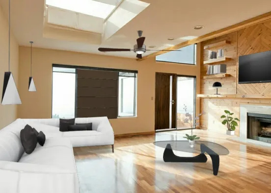 # Living Room Design Rendering