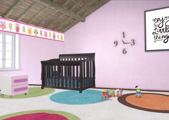 Toddler Girls Room Design Rendering