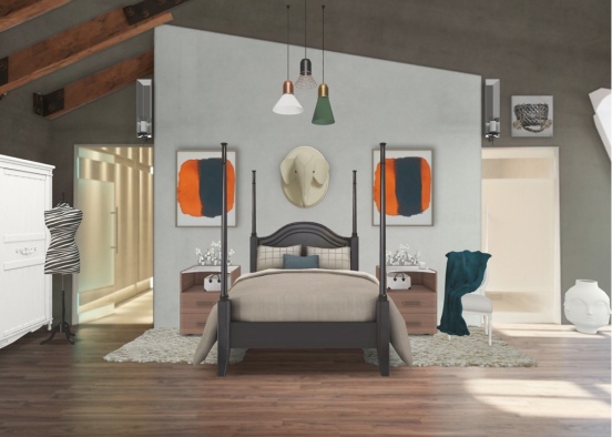 Moddern bedroom Design Rendering