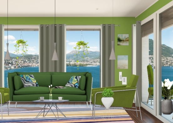 Mediteranean Green Condo Design Rendering