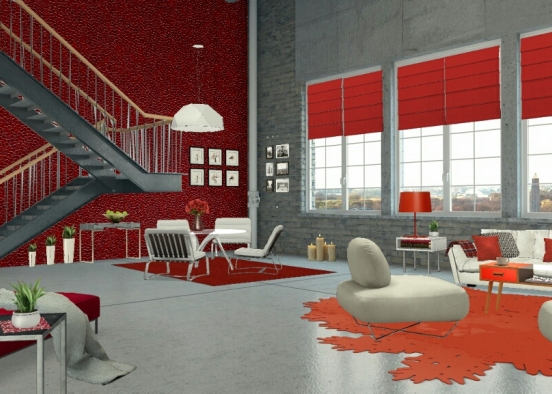 red white and grey metal design Design Rendering