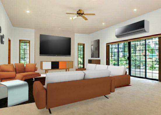 Orangey Living Design Rendering