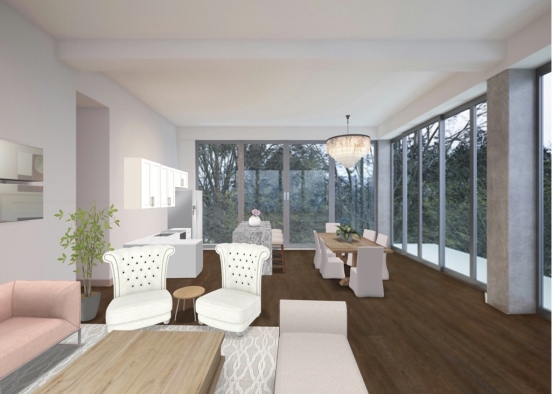Living and dining room  Design Rendering