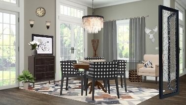 Polka dots dining room Design Rendering