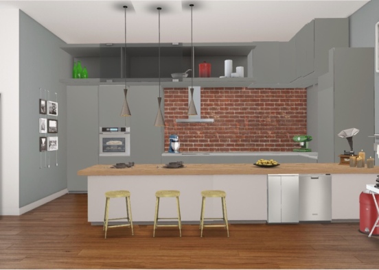 Industrial house #1 kitchen Design Rendering