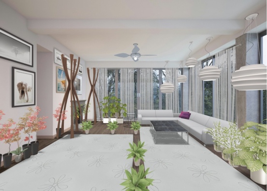 Tropical lounge room Design Rendering