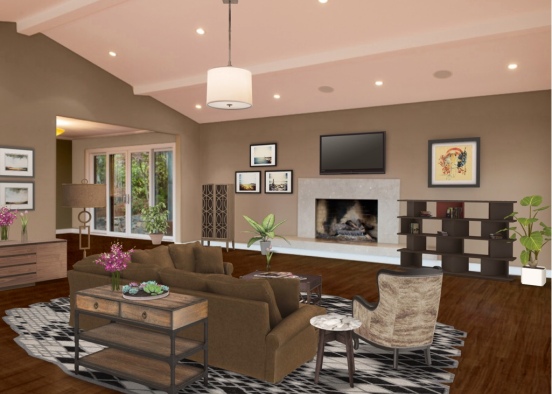 suburban Livingroom  Design Rendering
